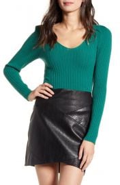 Leith Ribbed Puff Sleeve Sweater   Nordstrom at Nordstrom